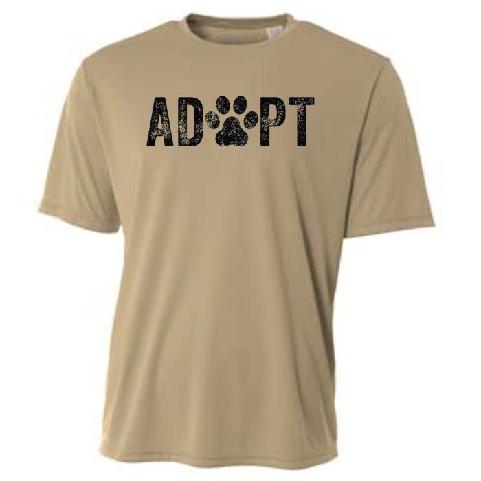 Adopt Dog Cat Pet Rescue Animal Adoption Funny Vintage Retro Cooling Performance Crew T-Shirt