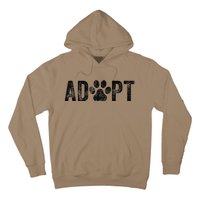 Adopt Dog Cat Pet Rescue Animal Adoption Funny Vintage Retro Hoodie