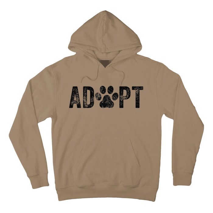 Adopt Dog Cat Pet Rescue Animal Adoption Funny Vintage Retro Hoodie