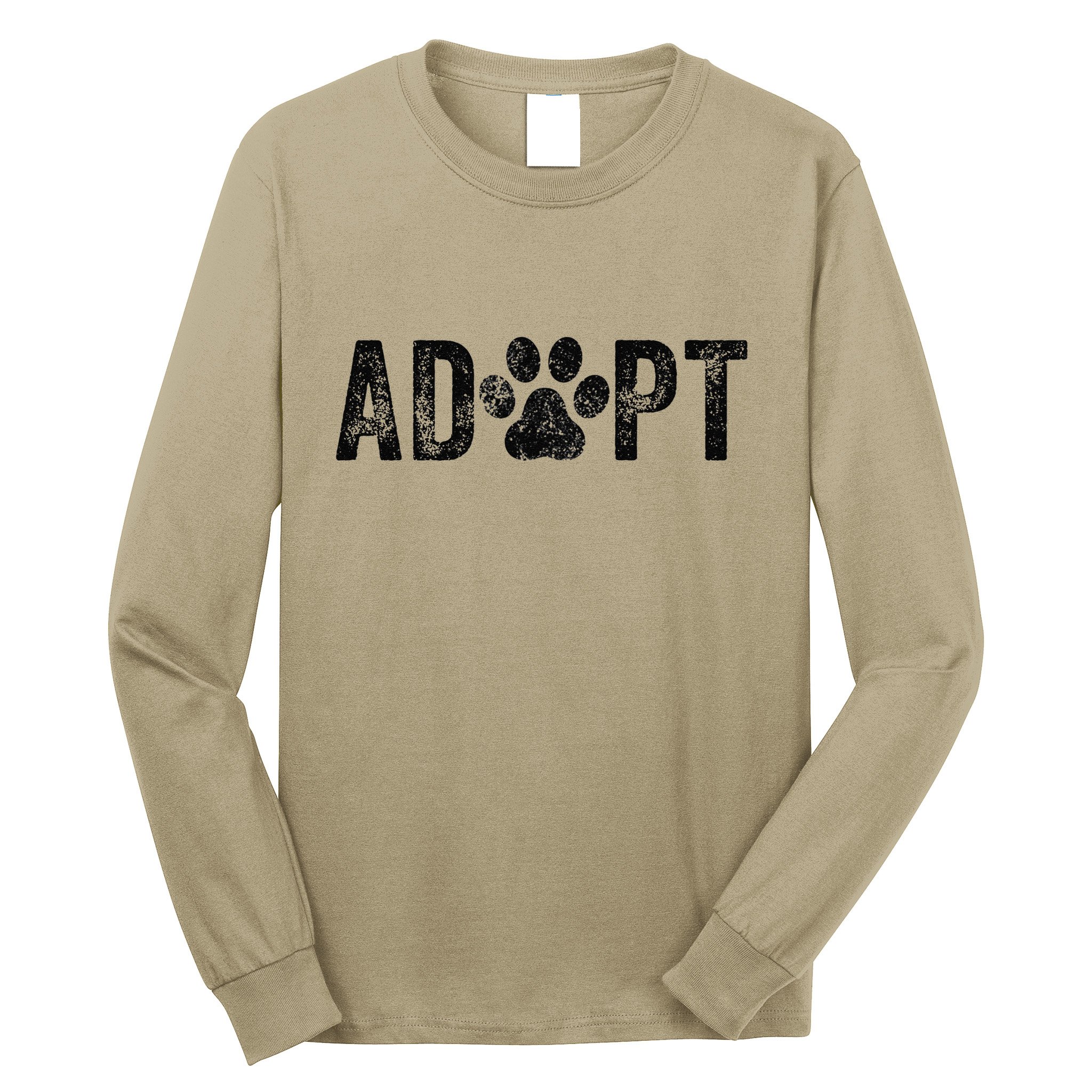 Adopt Dog Cat Pet Rescue Animal Adoption Funny Vintage Retro Long Sleeve Shirt