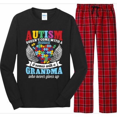 Autism Doesn’T Come With A Manual It Comes With A Grandma Long Sleeve Pajama Set