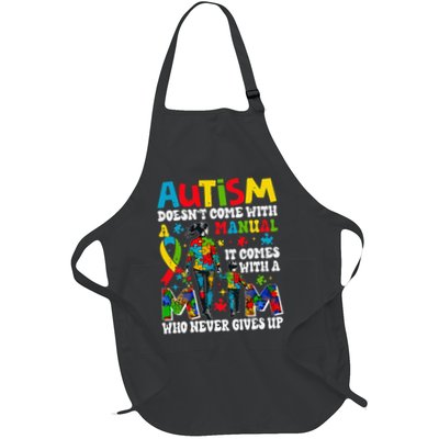 Autism Doesnt Come With A Manual It Comes With Mom Puzzle Full-Length Apron With Pockets