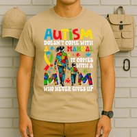 Autism Doesnt Come With A Manual It Comes With Mom Puzzle T-Shirt