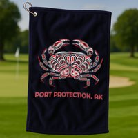 Alaska Dungeness Crab Port Protection Golf Towel
