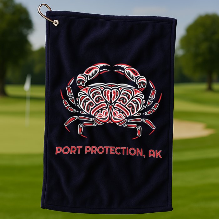 Alaska Dungeness Crab Port Protection Golf Towel