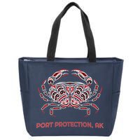 Alaska Dungeness Crab Port Protection Zip Tote Bag