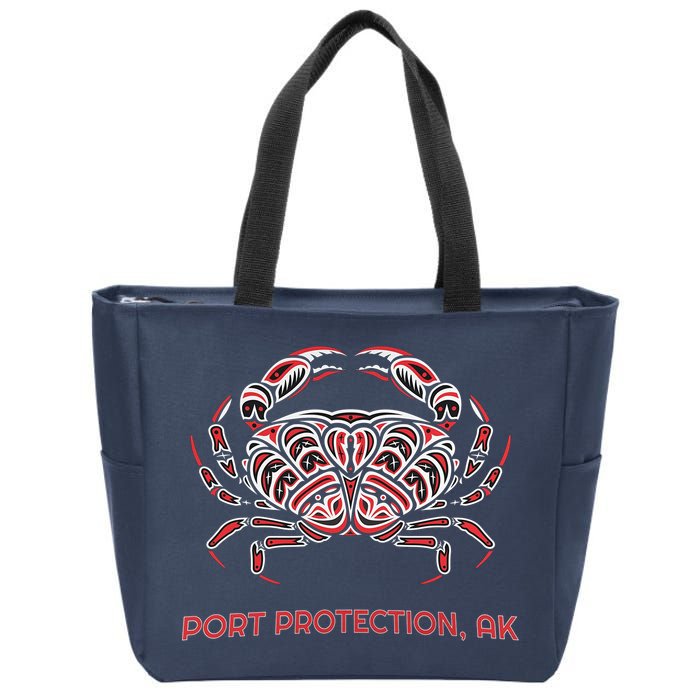 Alaska Dungeness Crab Port Protection Zip Tote Bag