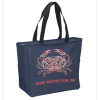 Alaska Dungeness Crab Port Protection Zip Tote Bag