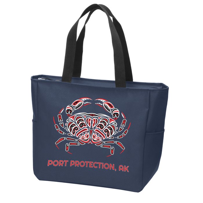 Alaska Dungeness Crab Port Protection Zip Tote Bag