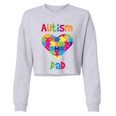 Autism Dad Cute Gift Autism Awareness Cute Gift Proud Parent Father Cute Gift Cropped Pullover Crew