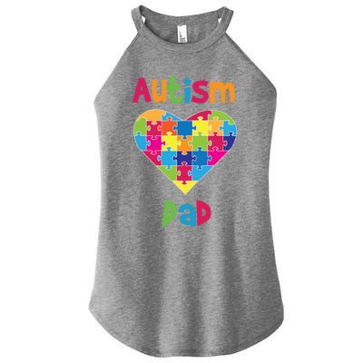 Autism Dad Cute Gift Autism Awareness Cute Gift Proud Parent Father Cute Gift Women’s Perfect Tri Rocker Tank