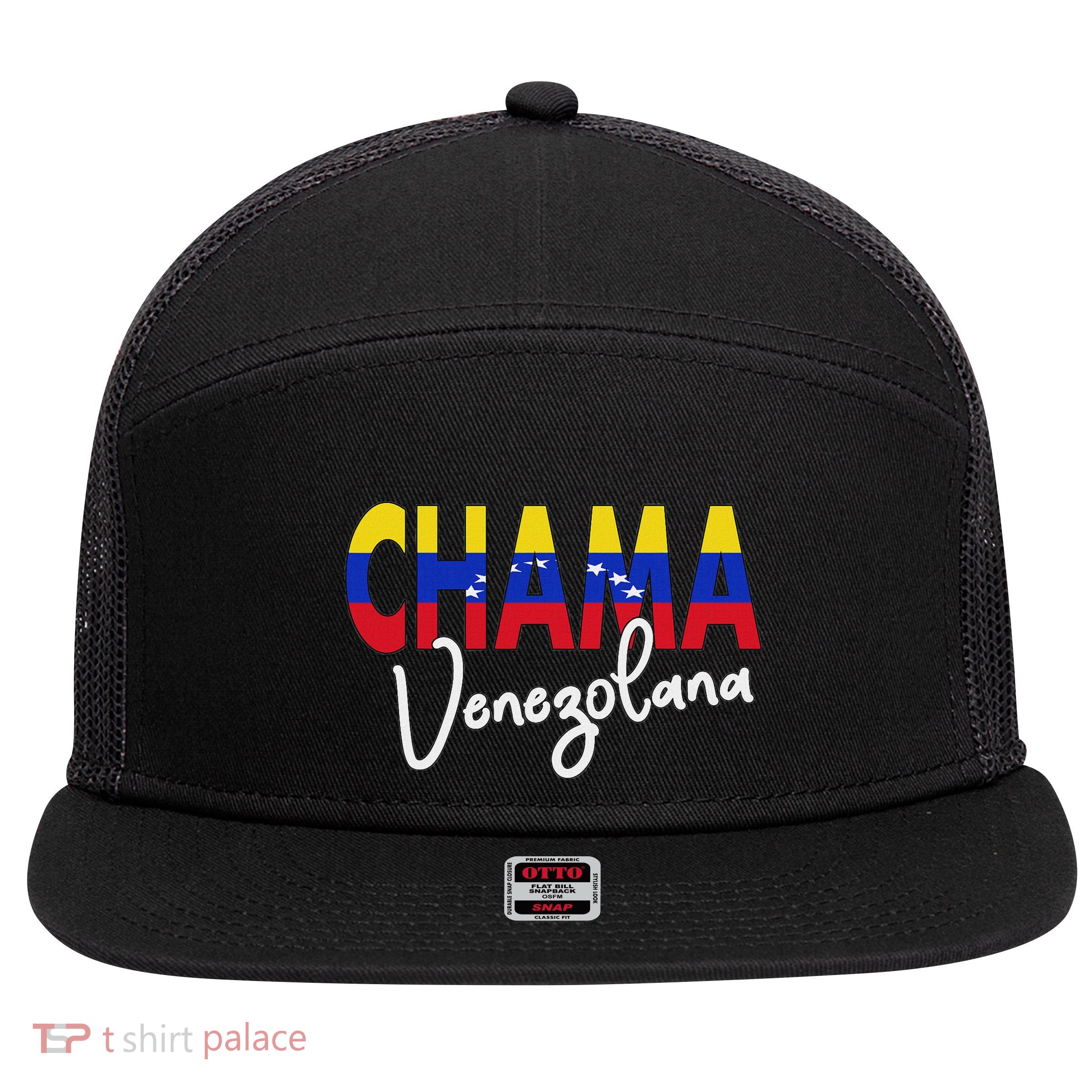 Artistic Design Chama Venezolana Flannel Flag Venezuela 7 Panel Mesh Trucker Snapback Hat