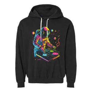 Astronaut Dj Djing In Space Edm Cool Graphic Garment-Dyed Fleece Hoodie