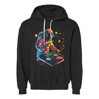 Astronaut Dj Djing In Space Edm Cool Graphic Garment-Dyed Fleece Hoodie