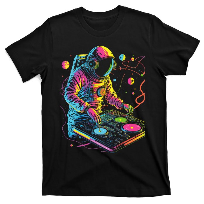 Astronaut Dj Djing In Space Edm Cool Graphic T-Shirt