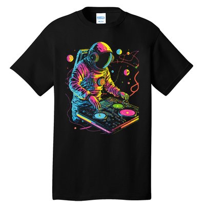 Astronaut Dj Djing In Space Edm Cool Graphic Tall T-Shirt