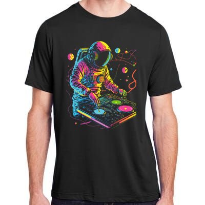 Astronaut Dj Djing In Space Edm Cool Graphic Adult ChromaSoft Performance T-Shirt