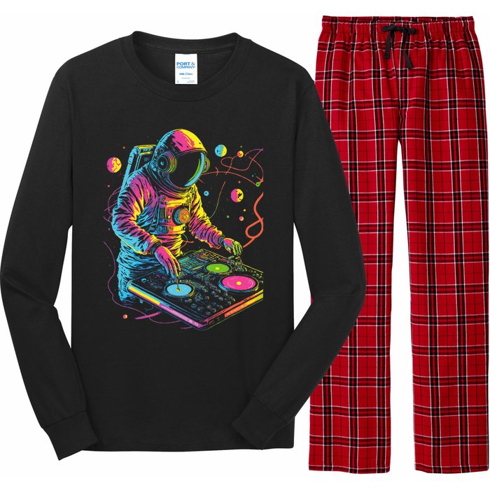 Astronaut Dj Djing In Space Edm Cool Graphic Long Sleeve Pajama Set