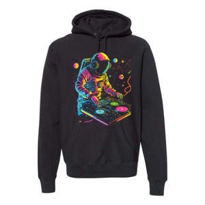 Astronaut Dj Djing In Space Edm Cool Graphic Premium Hoodie