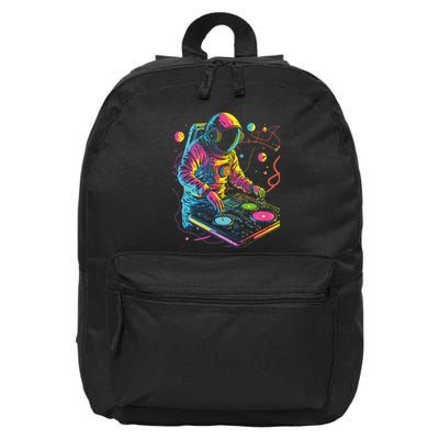 Astronaut Dj Djing In Space Edm Cool Graphic 16 in Basic Backpack