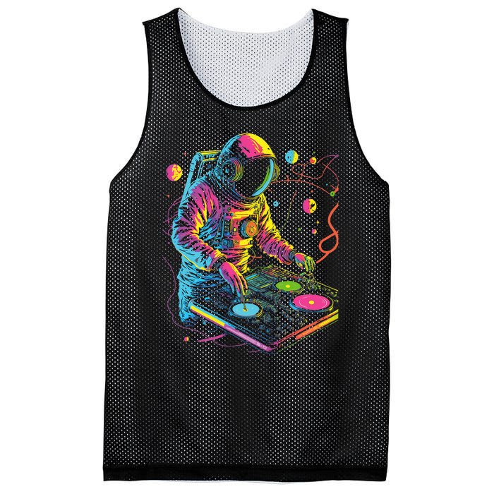 Astronaut Dj Djing In Space Edm Cool Graphic Mesh Reversible Basketball Jersey Tank