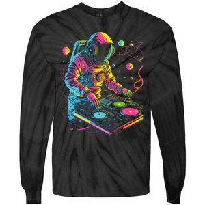 Astronaut Dj Djing In Space Edm Cool Graphic Tie-Dye Long Sleeve Shirt