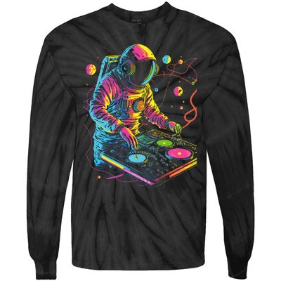 Astronaut Dj Djing In Space Edm Cool Graphic Tie-Dye Long Sleeve Shirt