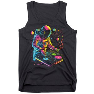 Astronaut Dj Djing In Space Edm Cool Graphic Tank Top