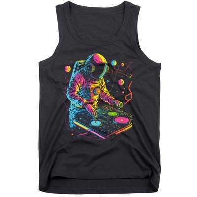 Astronaut Dj Djing In Space Edm Cool Graphic Tank Top