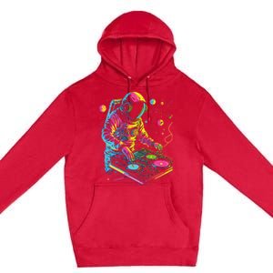 Astronaut Dj Djing In Space Edm Cool Graphic Premium Pullover Hoodie