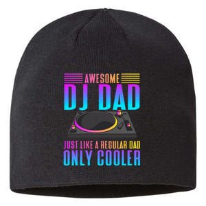 Awesome Dj Dad Funny Dj Music Sustainable Beanie