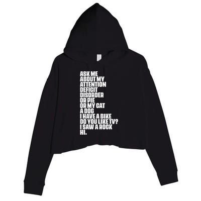 Attention Deficit Disorder Dyslexia Aspergers Spectrum Gift Crop Fleece Hoodie