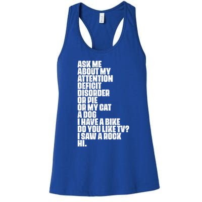 Attention Deficit Disorder Dyslexia Aspergers Spectrum Gift Women's Racerback Tank