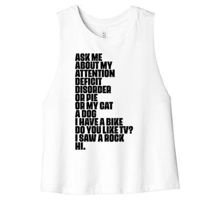 Attention Deficit Disorder Dyslexia Aspergers Spectrum Gift Women's Racerback Cropped Tank