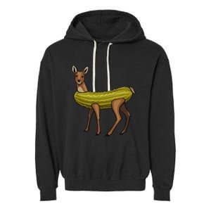 A Dill Doe Funny Women Pickle Deer Love Foodie Garment-Dyed Fleece Hoodie