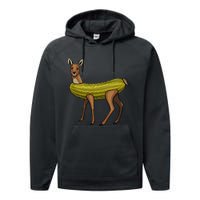 A Dill Doe Funny Women Pickle Deer Love Foodie Performance Fleece Hoodie