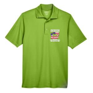 Akbash Dad Dog Lover American Us Flag Men's Origin Performance Pique Polo