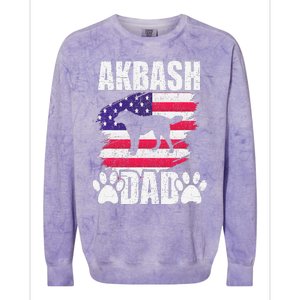 Akbash Dad Dog Lover American Us Flag Colorblast Crewneck Sweatshirt