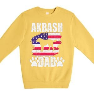 Akbash Dad Dog Lover American Us Flag Premium Crewneck Sweatshirt