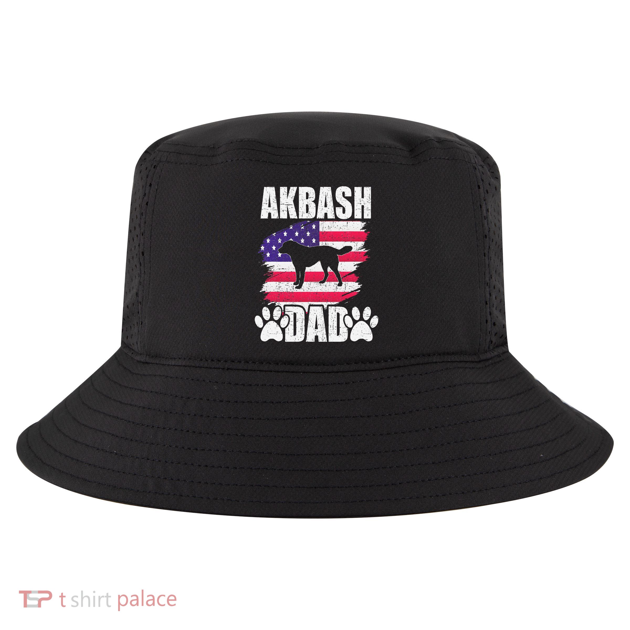 Akbash Dad Dog Lover American Us Flag Cool Comfort Performance Bucket Hat