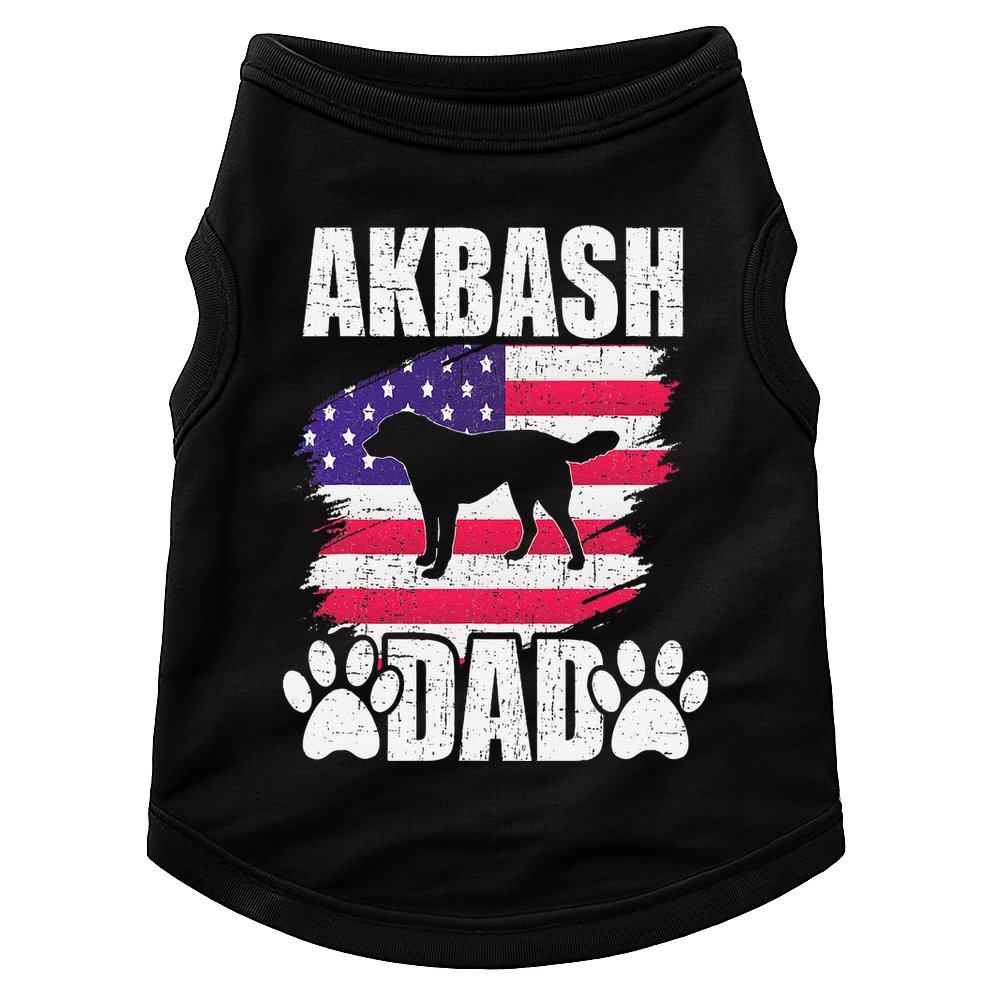 Akbash Dad Dog Lover American Us Flag Doggie Tank
