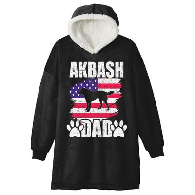 Akbash Dad Dog Lover American Us Flag Hooded Wearable Blanket