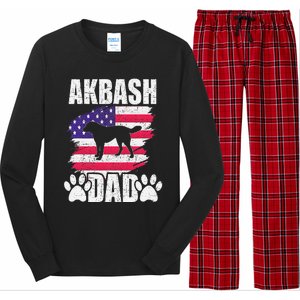 Akbash Dad Dog Lover American Us Flag Long Sleeve Pajama Set