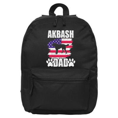 Akbash Dad Dog Lover American Us Flag 16 in Basic Backpack