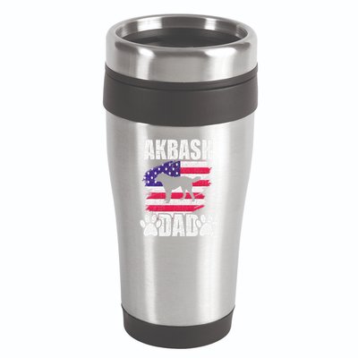 Akbash Dad Dog Lover American Us Flag 16oz Travel Tumbler
