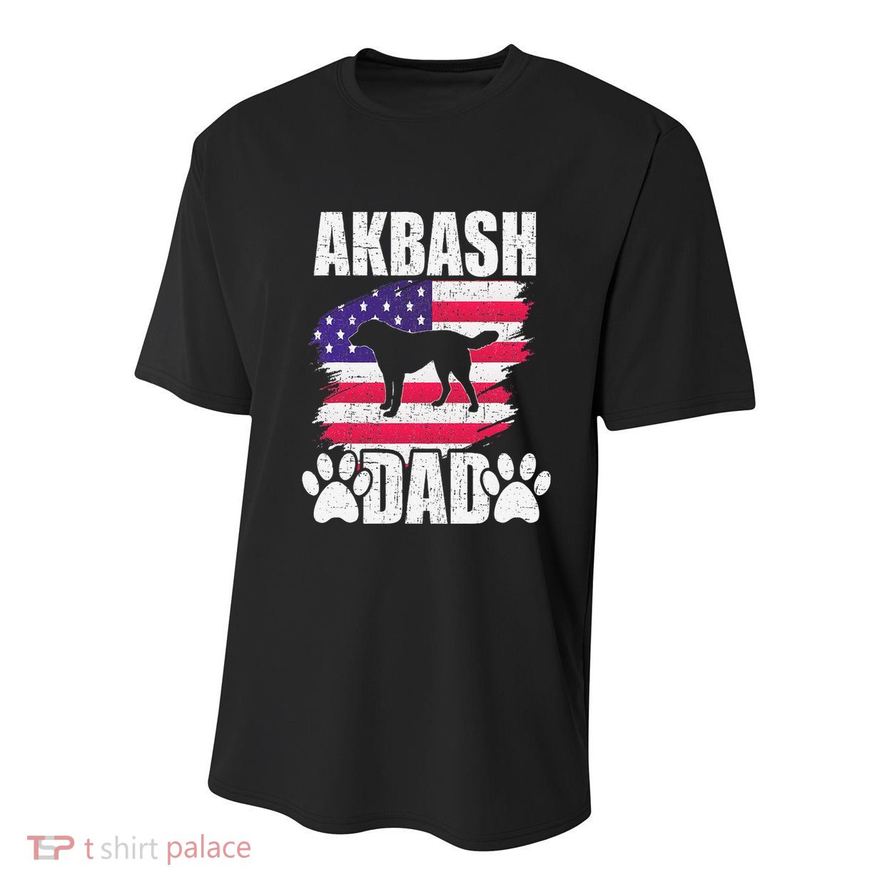 Akbash Dad Dog Lover American Us Flag Youth Performance Sprint T-Shirt