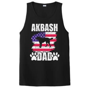 Akbash Dad Dog Lover American Us Flag PosiCharge Competitor Tank