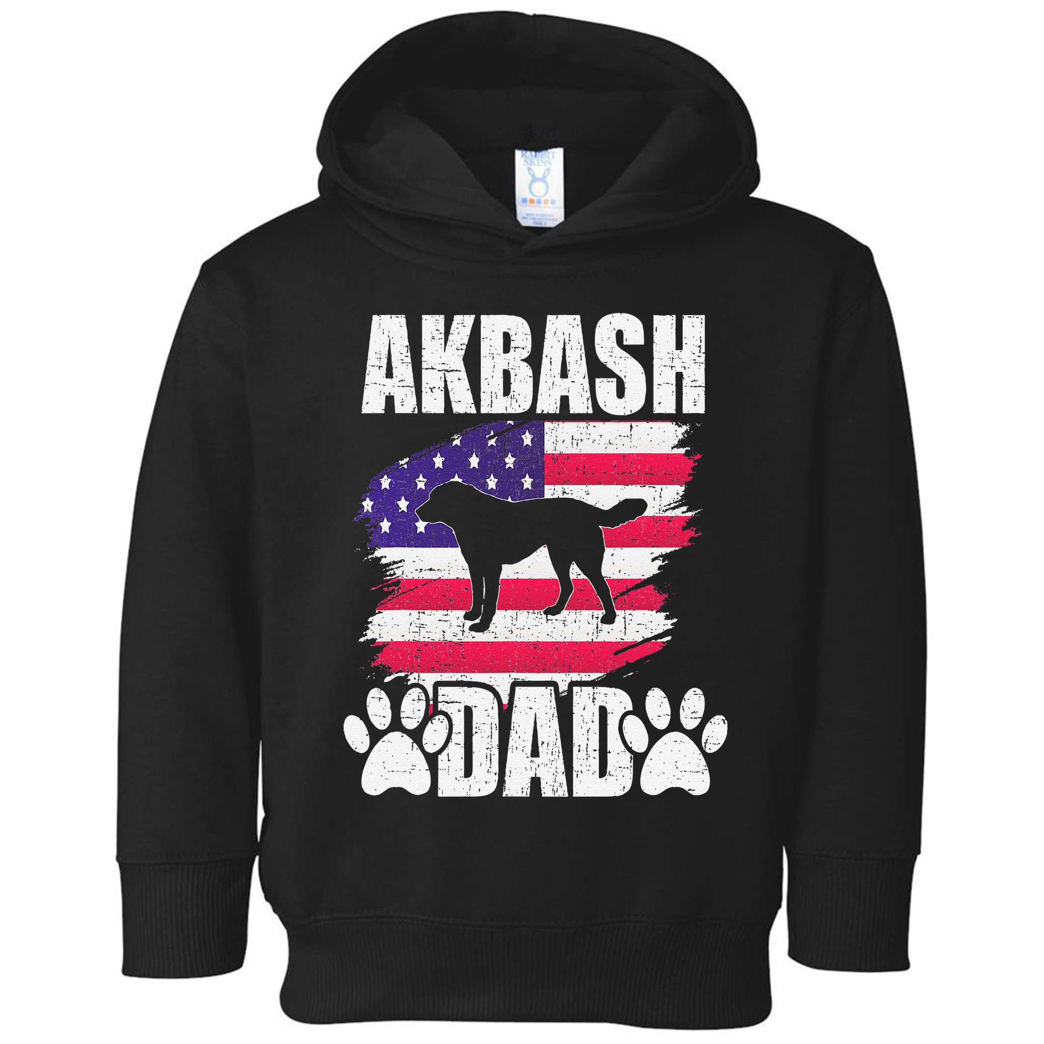 Akbash Dad Dog Lover American Us Flag Toddler Hoodie