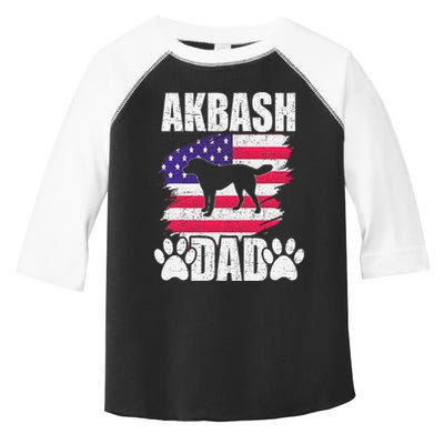 Akbash Dad Dog Lover American Us Flag Toddler Fine Jersey T-Shirt