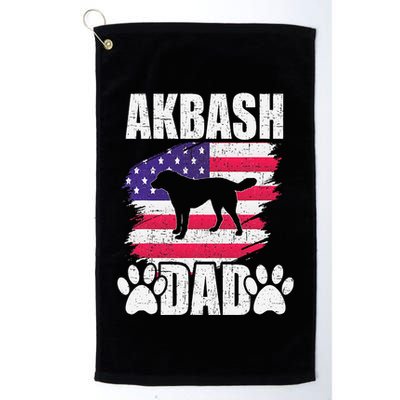 Akbash Dad Dog Lover American Us Flag Golf Towel